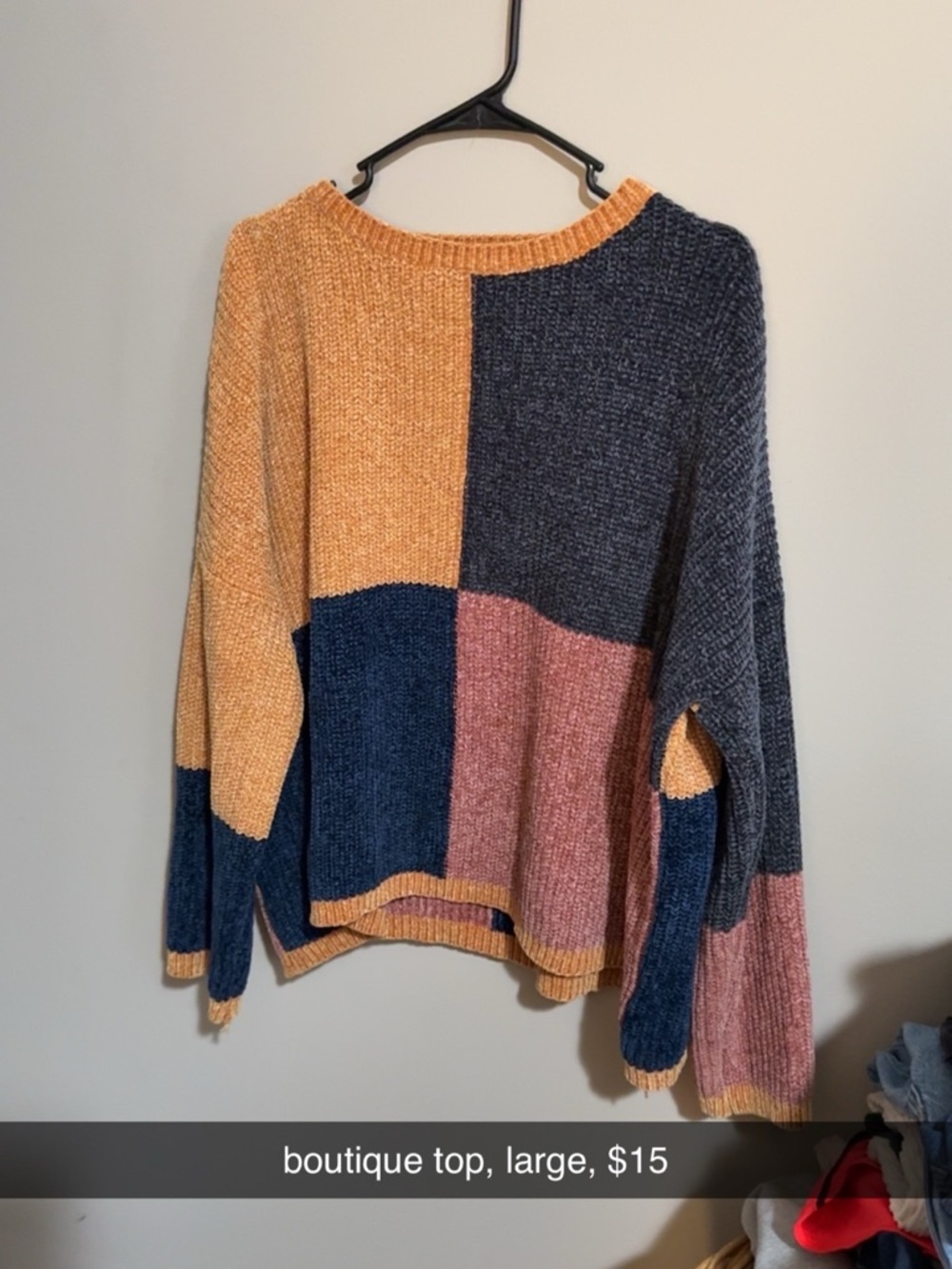 Colorblock Chenille Sweater